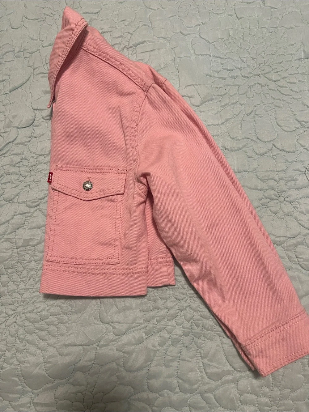 Levi's Girls Light Pink Denim Jacket, 100%Cotton